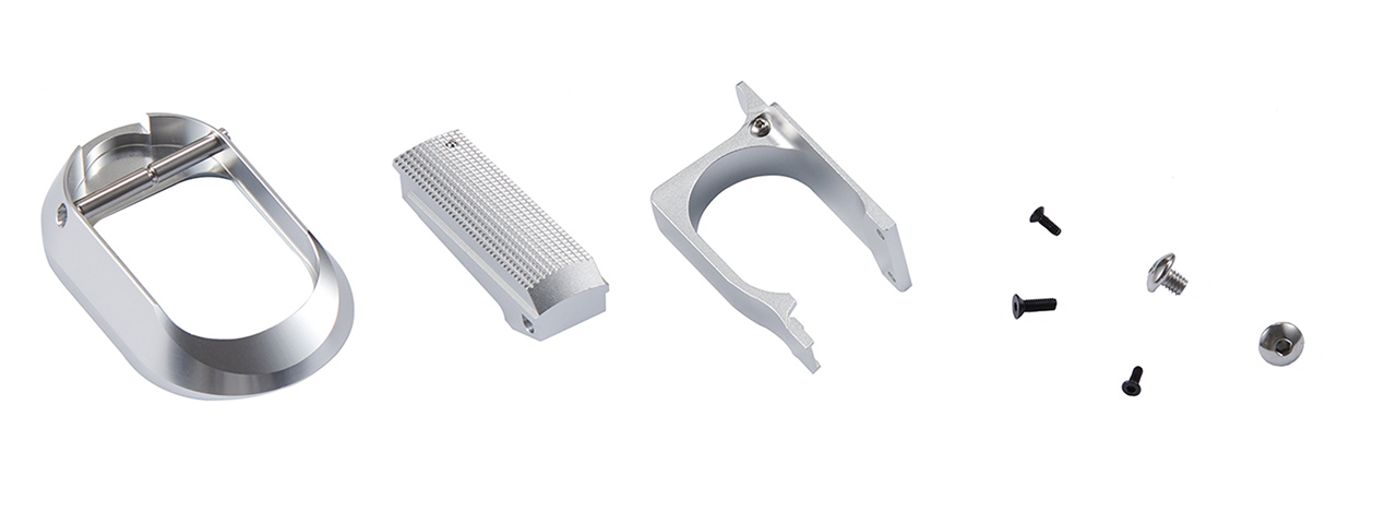 Atlas Custom Works CNC Aluminum Type 5 Grip for TM Marui Hi-Capa GBB Airsoft Pistols - (Silver)