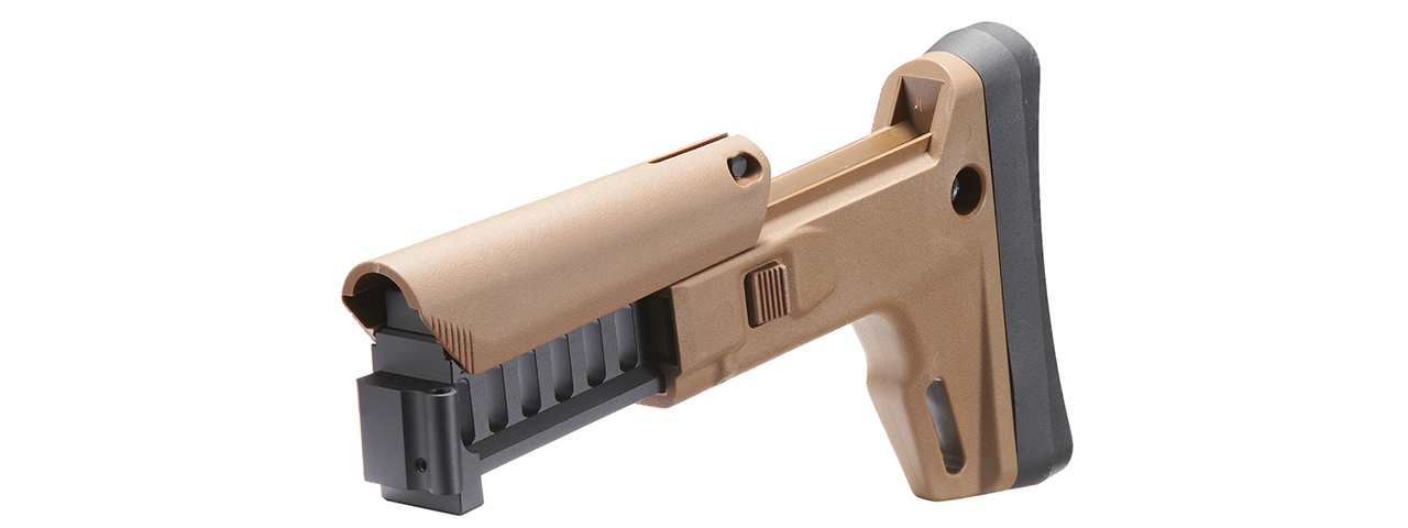 Atlas Custom Works ACR Style Adjustable Folding Stock For Marui TM SAIGA-12K GBB Series - (FDE)