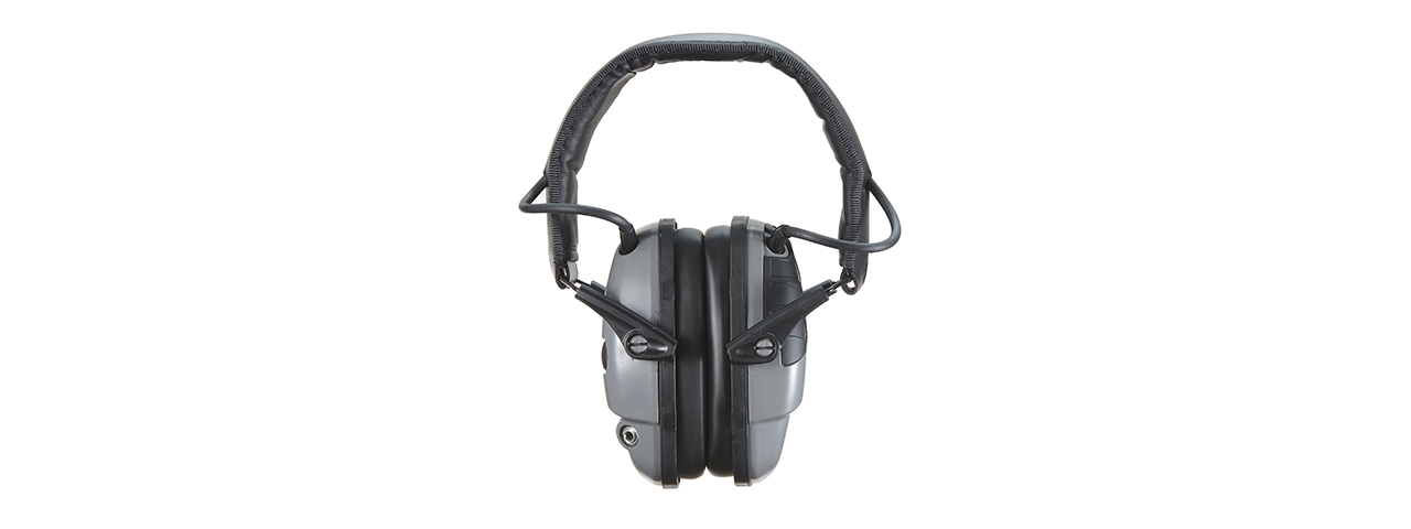Atlas Custom Works Impact Sport Tactical Earmuff w/ Headband - (Gray) - Click Image to Close
