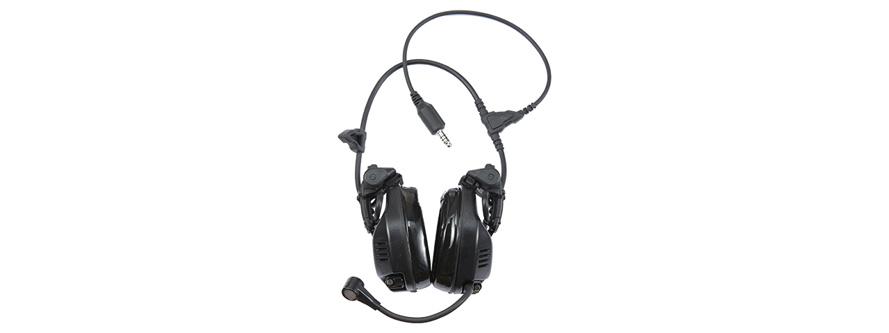 TAC-SKY Tactical ARC Rail Headset Noise Canceling - (Black) - Click Image to Close