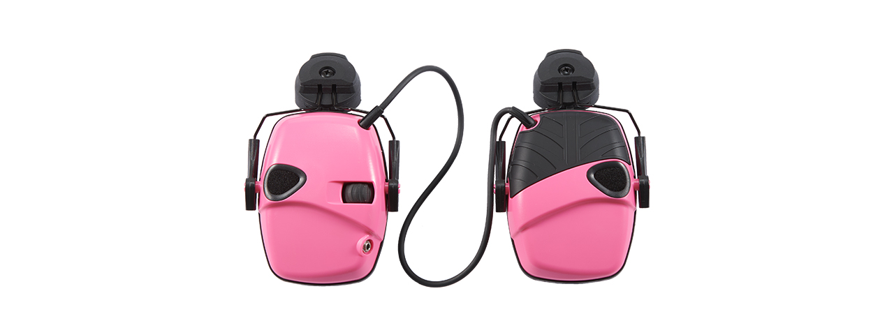 Atlas Custom Works Impact Sport Tactical Earmuff w/ Helmet Adapter - (Pink)