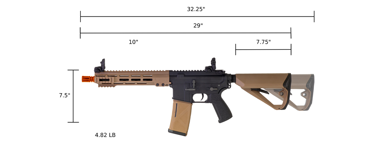 Arcturus LWT MK-I CQB 10" AEG Sport Rifle - (Black/Tan)