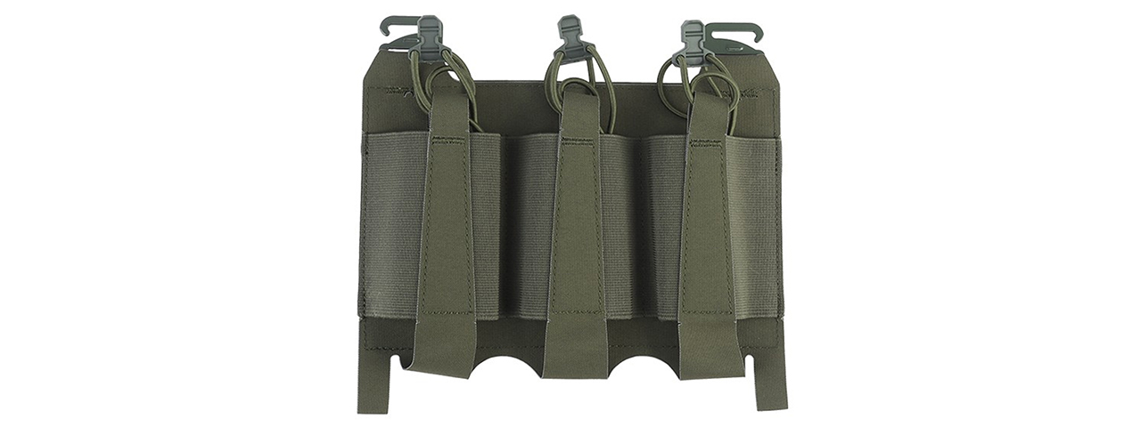 Triple Elastic Mag Pouch For Tactical Vests - (OD Green)