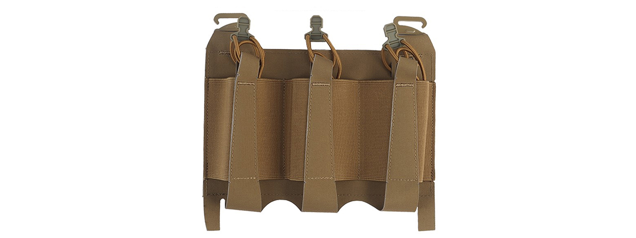 Triple Elastic Mag Pouch For Tactical Vests - (Tan)