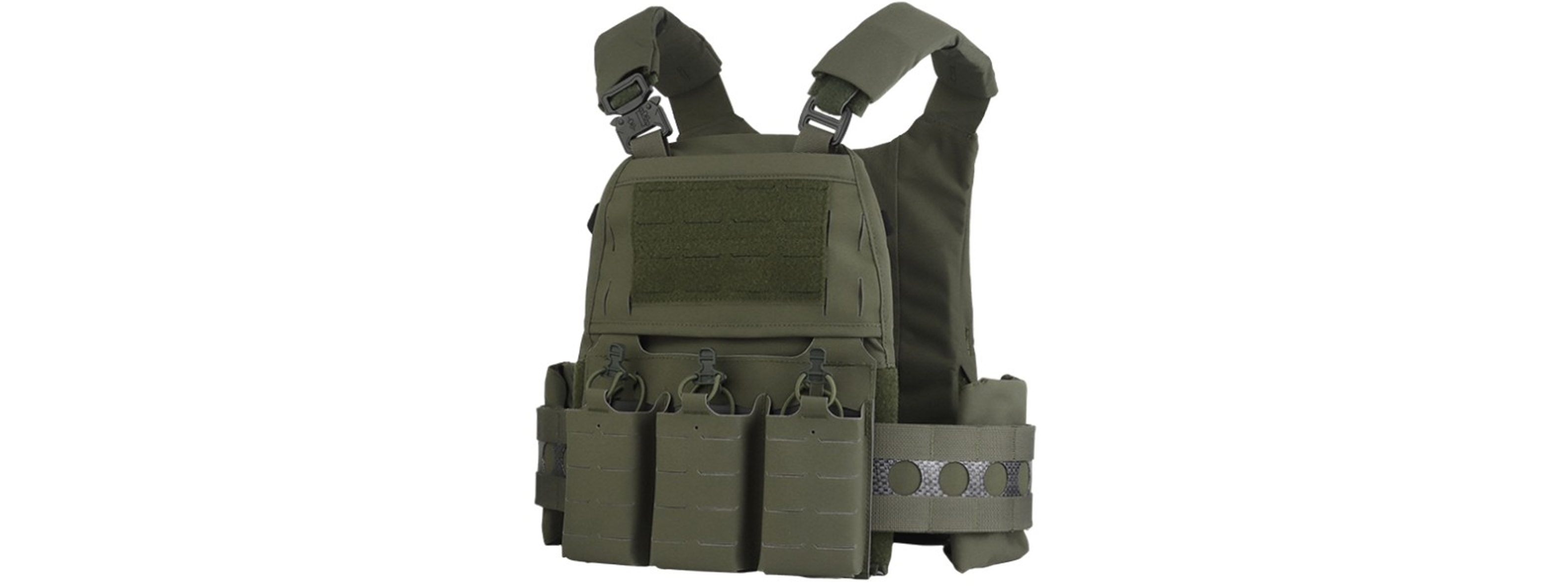 Plate Carrier Tactical Vest w/ Mag Pouches - (OD Green)