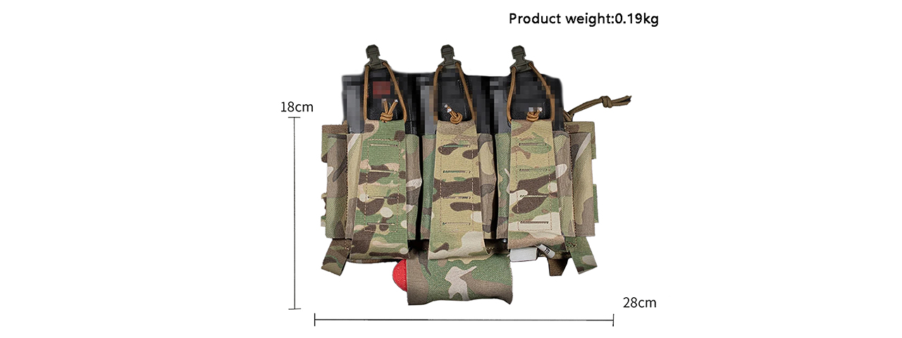 Triple Function Pouch 5.56mm Flexible Kit For Tactical Vests - (Camo)