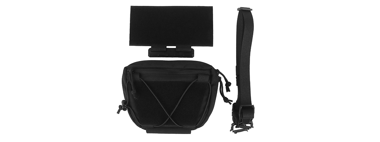 Tactical Vest Drop Pouch Equipment With Shoulder Strap Quick Release Rail - (Black)
