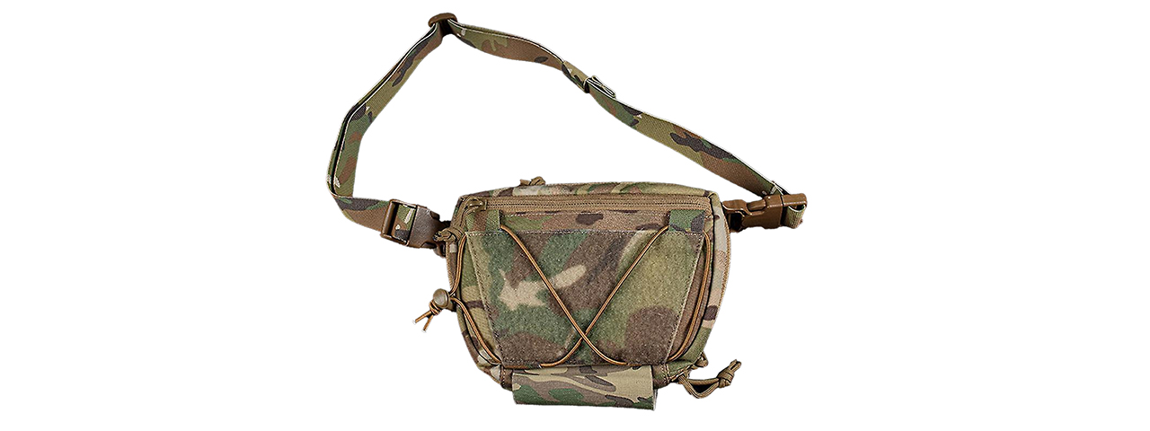Tactical Vest Drop Pouch Equipment With Shoulder Strap Quick Release Rail - (Camo)