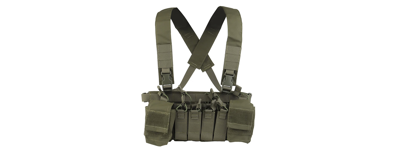 Multifunctional Tactical Chest with Modular Mag Pouches - (OD Green)