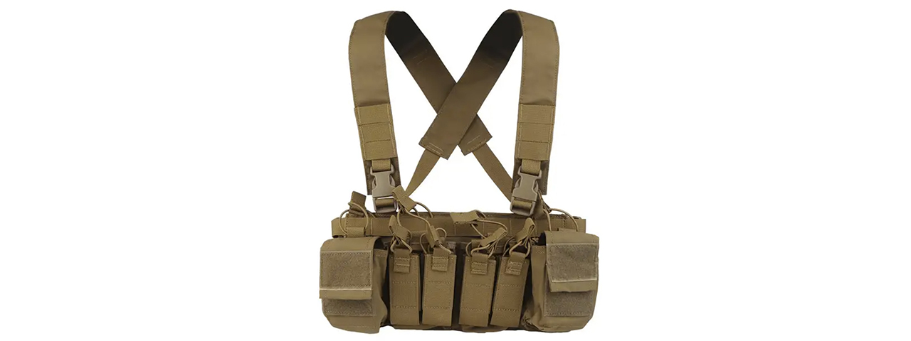 Multifunctional Tactical Chest with Modular Mag Pouches - (Tan)
