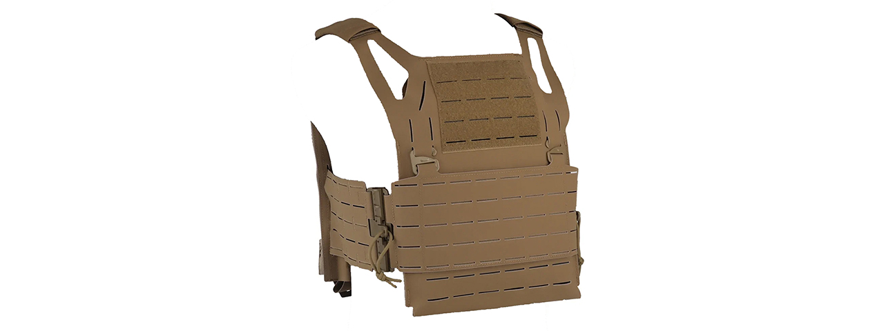 Military Tactical Vest Quick Release Plate Carrier - (Tan)