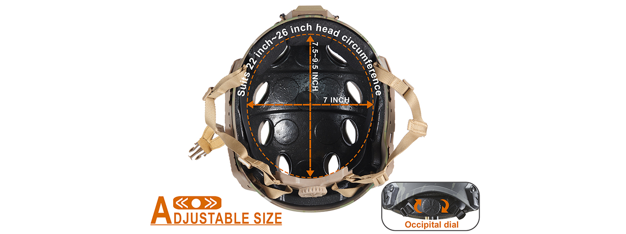 FMA Fast SF Tactical Helmet w/ Half Mask Attachment - (Tan/L) - Click Image to Close