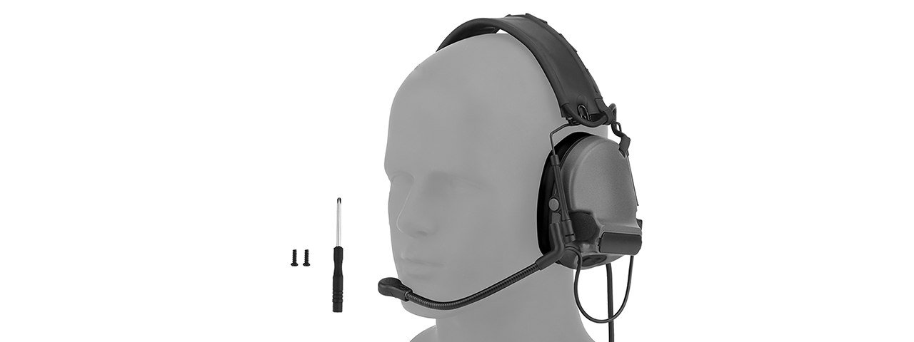 Airsoft C5 Tactical Communication Headset - (Black)