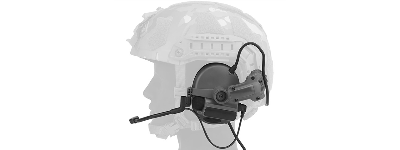 Airsoft C5 Tactical Communication Headset For Helmets - (Black)