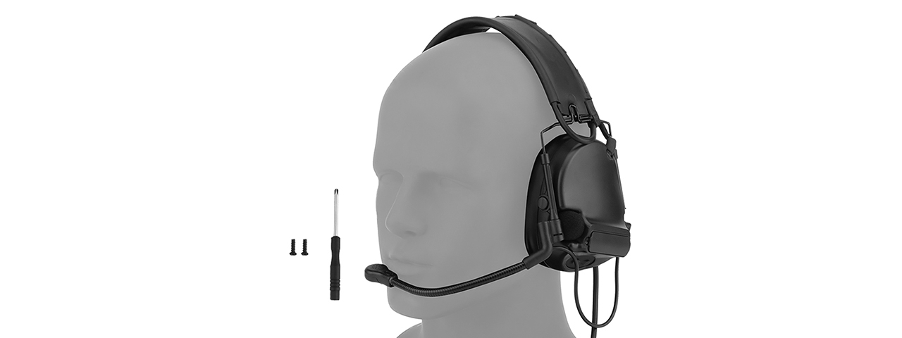Airsoft C5 Tactical Communication Headset w/ Noise Reduction - (Black)