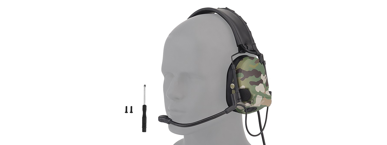 Airsoft C5 Tactical Communication Headset w/ Noise Reduction - (Camo)