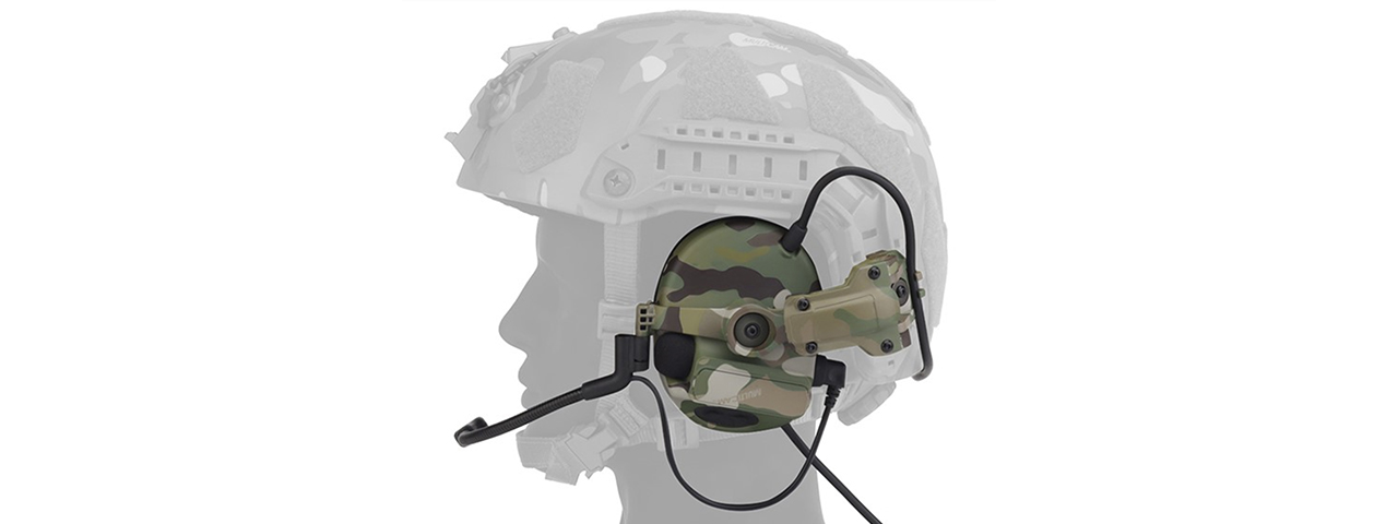 Airsoft C5 Tactical Communication Headset w/ Noise Reduction For Helmets - (Camo)