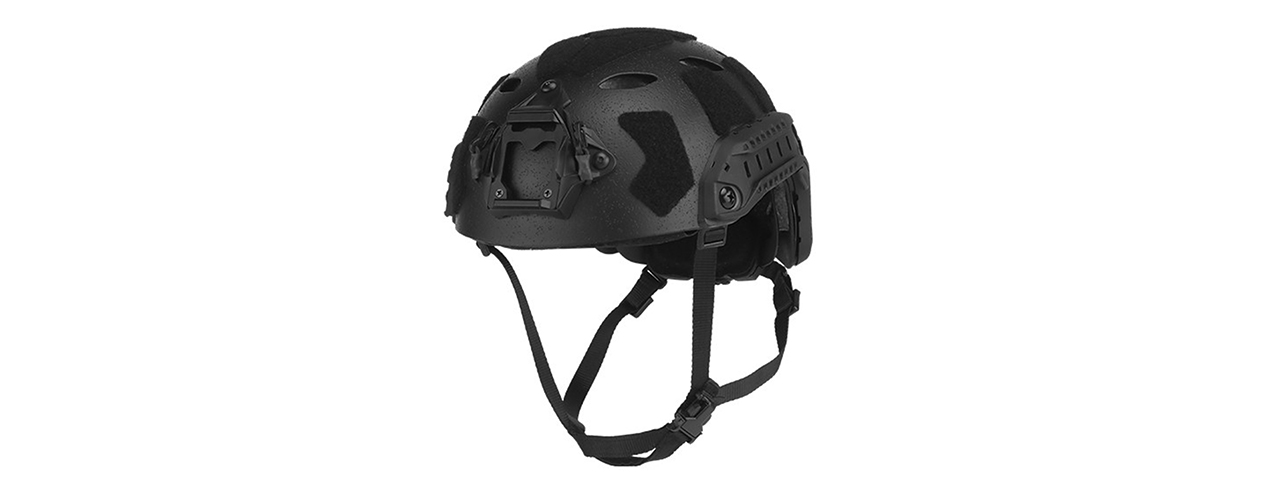 Tactical High Cut Airsoft Helmet Sandblasted Version - (Black)