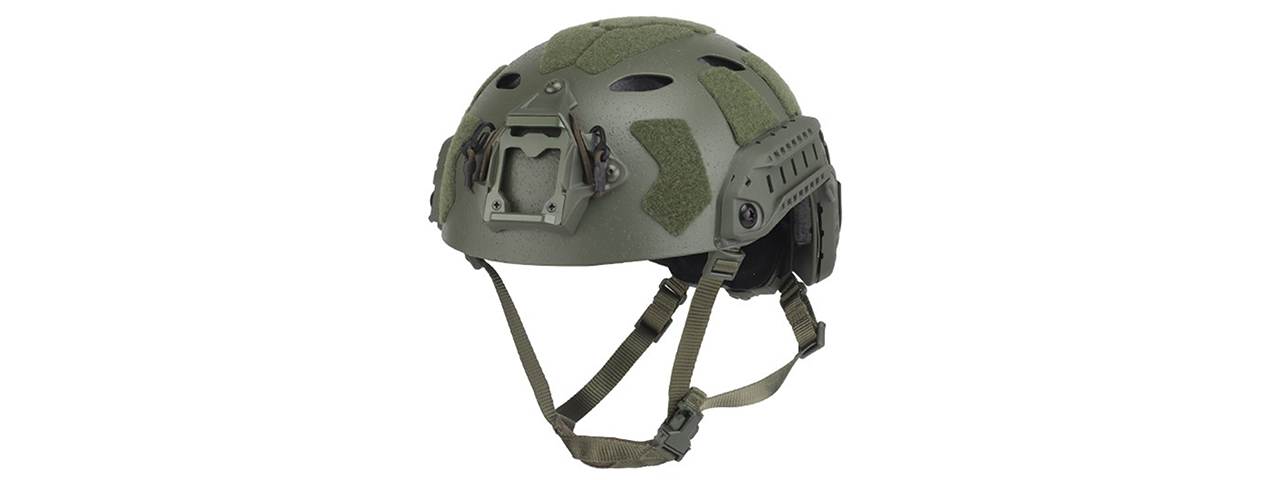 Tactical High Cut Airsoft Helmet Sandblasted Version - (OD Green)