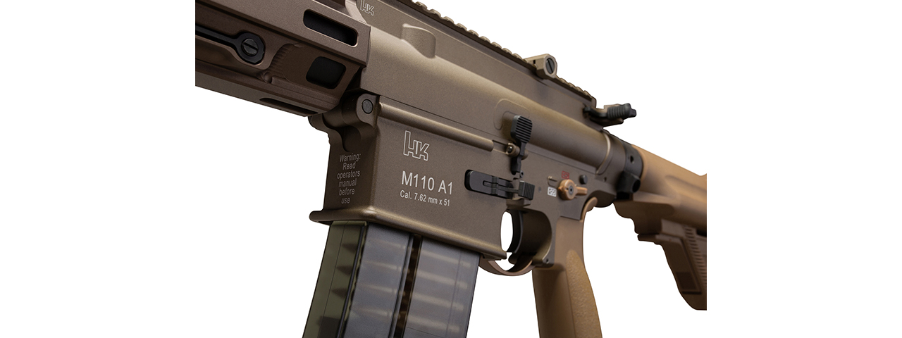 Heckler & Koch M110 A1 AEG Airsoft Rifle - (Tan) - Click Image to Close