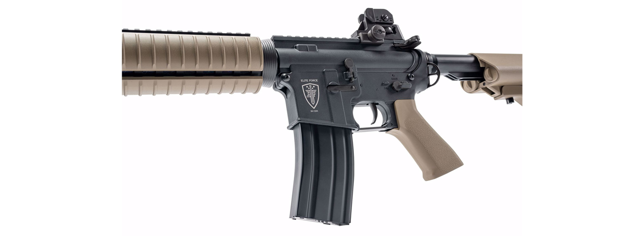 Elite Force CQBX M4 Airsoft AEG Rifle w/ Built-In Eye Trace Tracer Unit - (Tan) - Click Image to Close