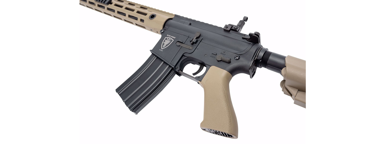 Elite Force CFRX M4 Airsoft AEG Rifle w/ Built-In Eye Trace Tracer Unit - (Tan) - Click Image to Close