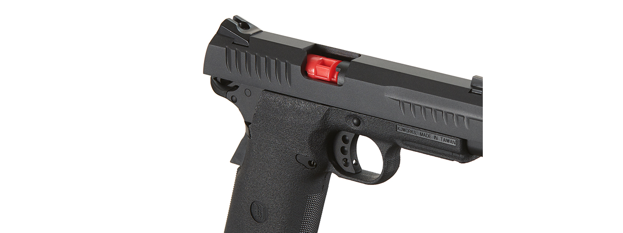 KJW Metal Slide KP-08 1911 CO2 Gas Blow Back Pistol - (Black) - Click Image to Close