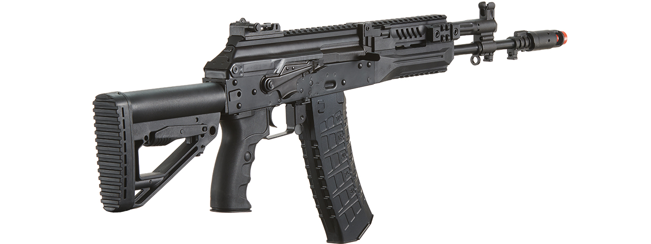 LCT AK LCK-12 Stamped Steel Airsoft AEG w/ Side-Folding Stock Tube & GATE ASTER V2 SE Expert - (Black) - Click Image to Close