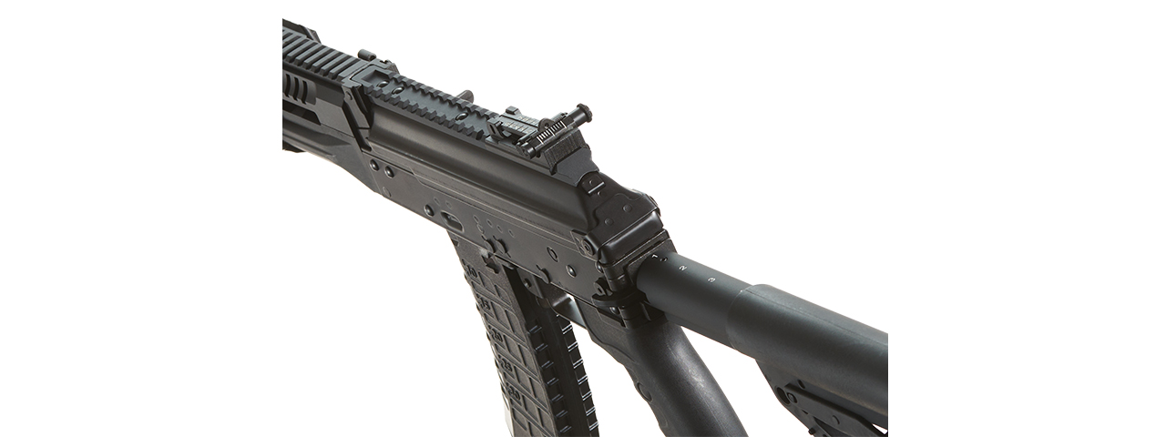 LCT AK LCK-12 Stamped Steel Airsoft AEG w/ Side-Folding Stock Tube & GATE ASTER V2 SE Expert - (Black)