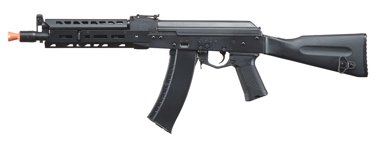 LCT Airsoft AK104 Steel AEG Airsoft Rifle w/ ASTER V2 SE Expert & Picatinny Stock Adapter - (Black)