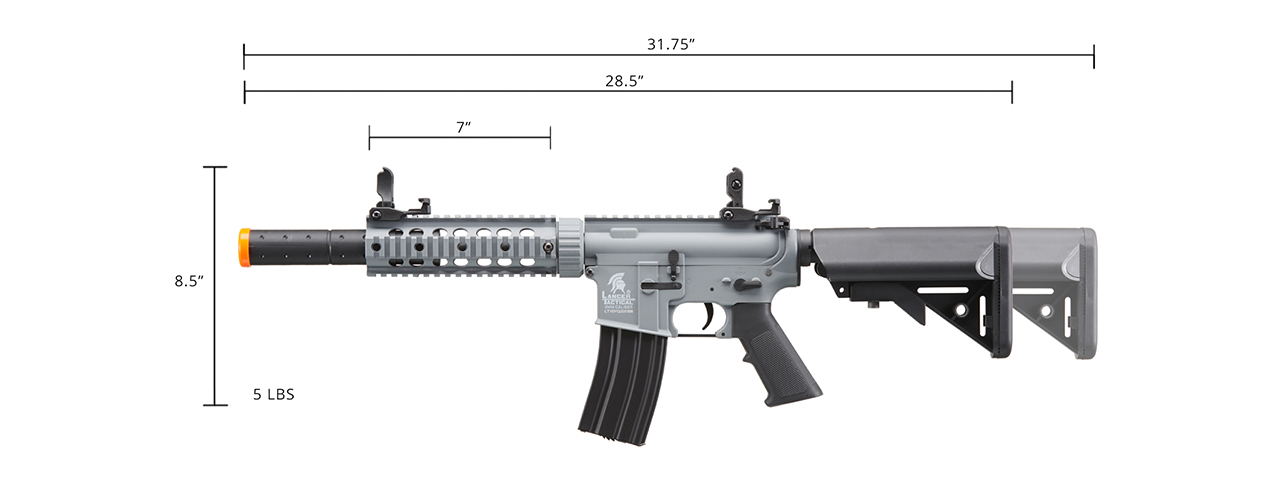 Lancer Tactical Gen 2 M4 SD Carbine Airsoft AEG Rifle (Color: Gray)