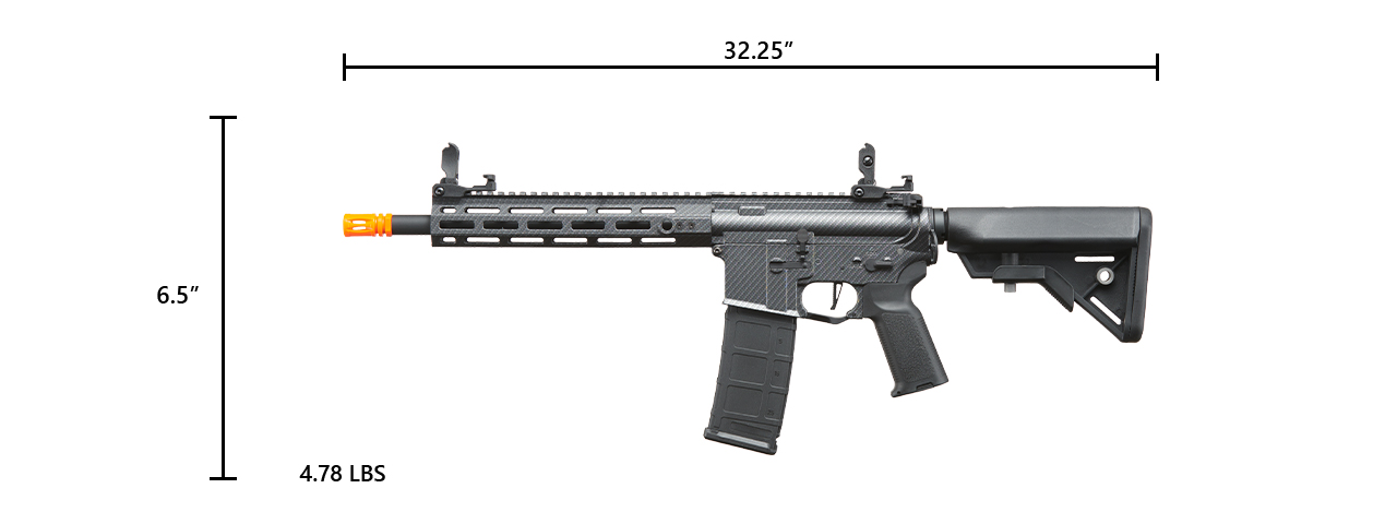 Lancer Tactical Gen 3 Hellion M-LOK 10" Airsoft M4 AEG (Black/Carbon) - Click Image to Close