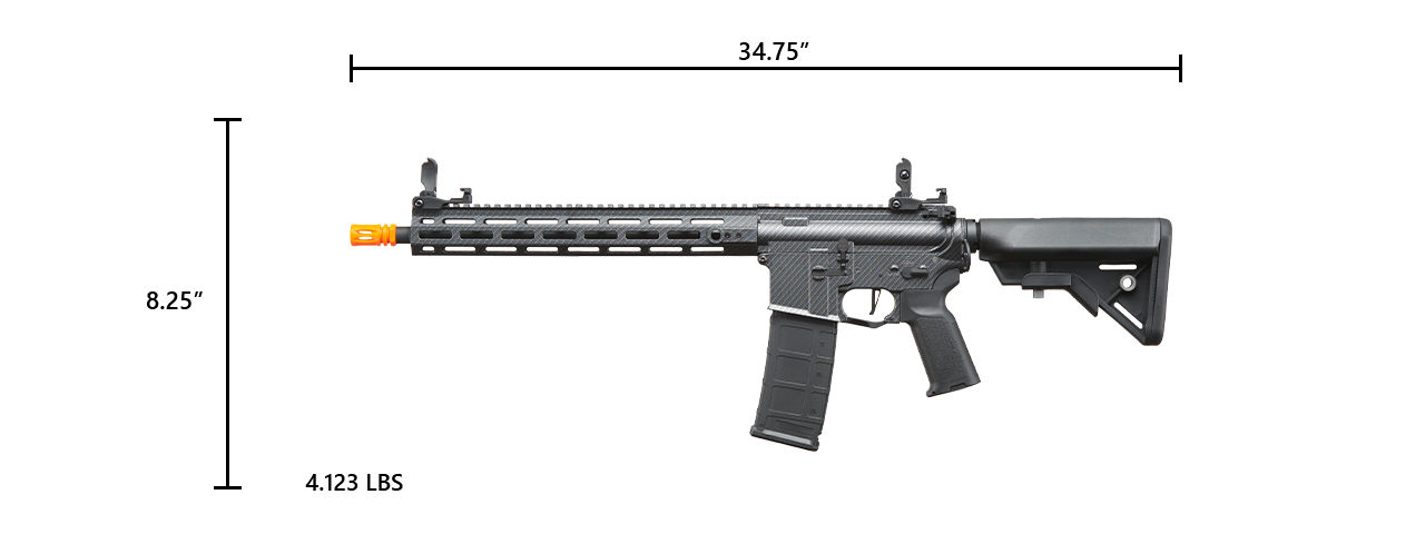 Lancer Tactical Gen 3 Hellion M-LOK 13" Airsoft M4 AEG (Black/Carbon)