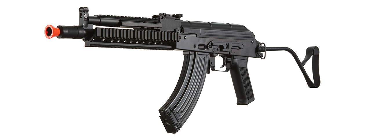 Lancer Tactical AK-Series AK-74M AEG Airsoft Rifle Non ETU w/ Golden Eagle Handguard & SG-11B Mag - (Black) - Click Image to Close