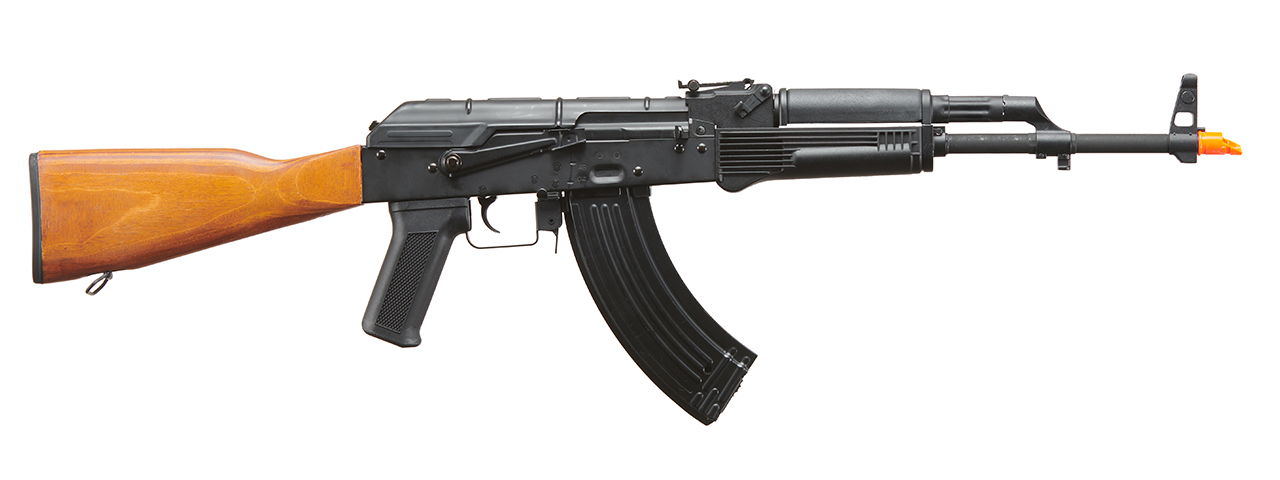 Lancer Tactical AK-Series AK-74M AEG Airsoft Rifle Non ETU w/ Wood Stock & SG-11B Mag - (Black)