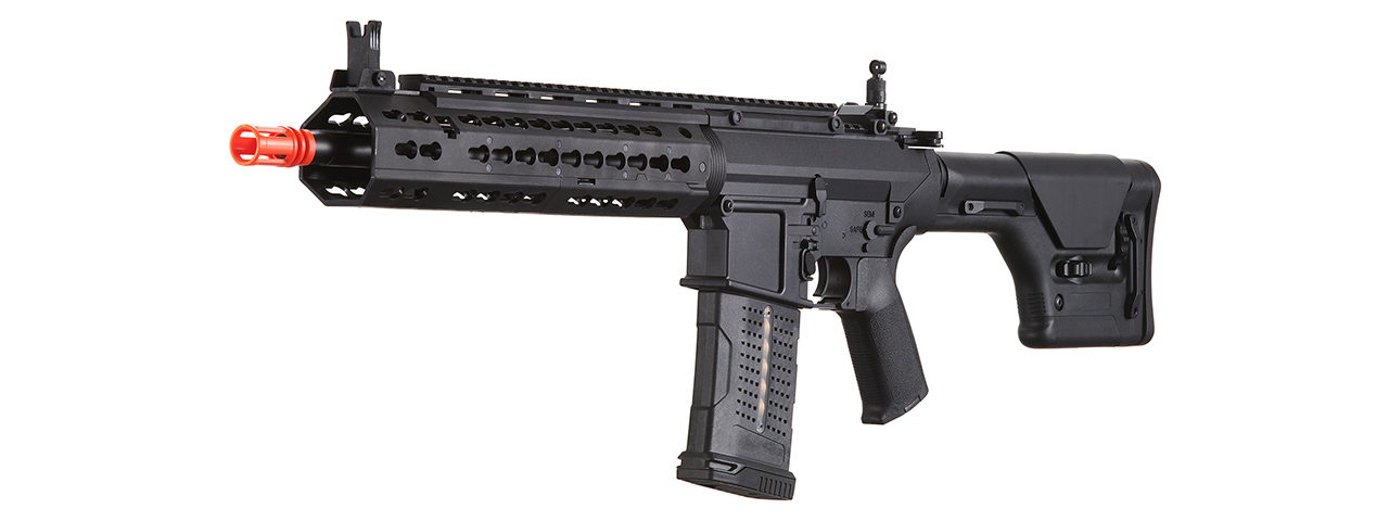 Lancer Tactical Battle X AEG Airsoft Rifle w/ PRS Precision Stock & Keymod Handguard - (Black)