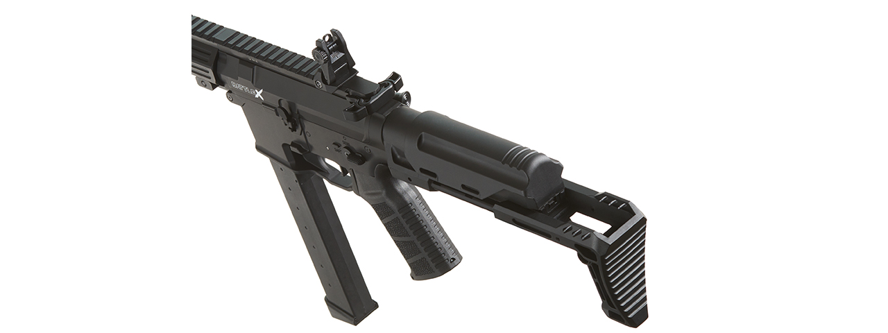 Lancer Tactical Battle X Airsoft AEG Machine Pistol - (Black) - Click Image to Close