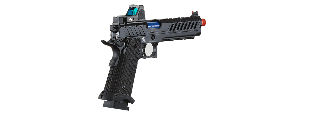 Lancer Tactical Knightshade Hi-Capa Gas Blowback Airsoft Pistol w/ Reflex Red Dot Sight - (Blue) - Click Image to Close