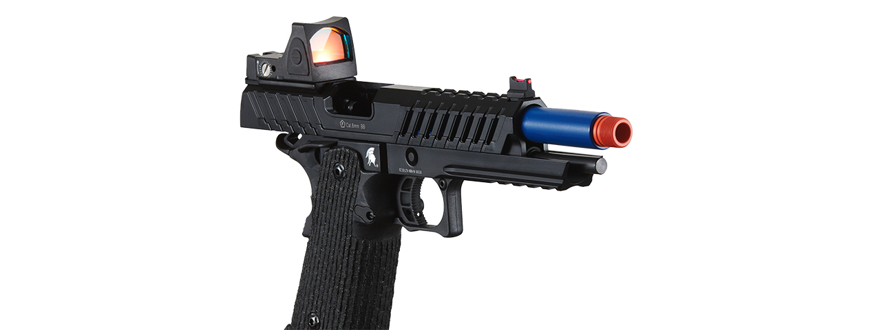 Lancer Tactical Knightshade Hi-Capa Gas Blowback Airsoft Pistol w/ Reflex Red Dot Sight - (Blue) - Click Image to Close