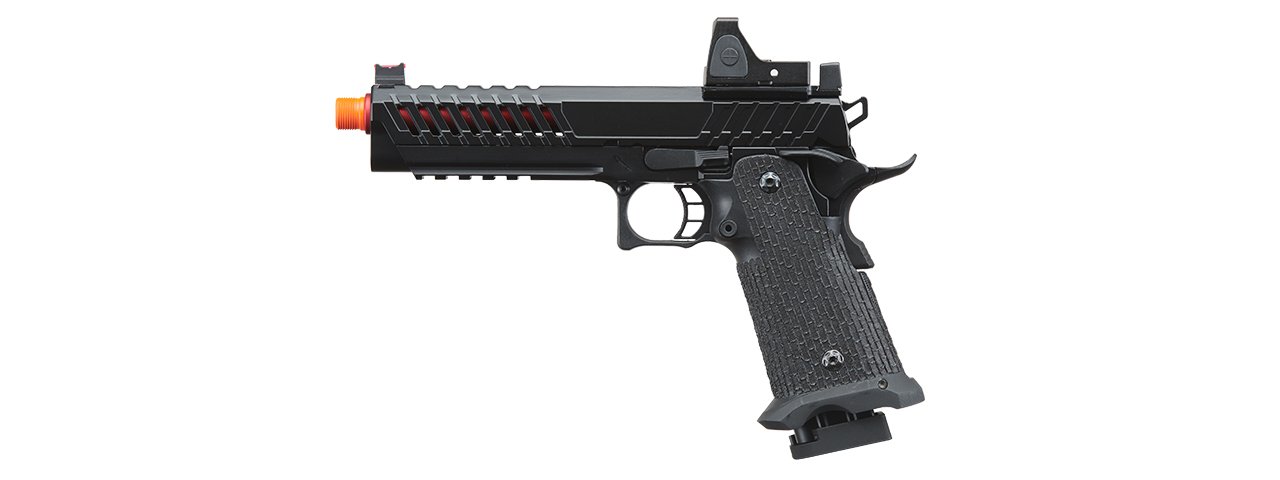 Lancer Tactical Knightshade Hi-Capa Gas Blowback Airsoft Pistol w/ Reflex Red Dot Sight - (Red)