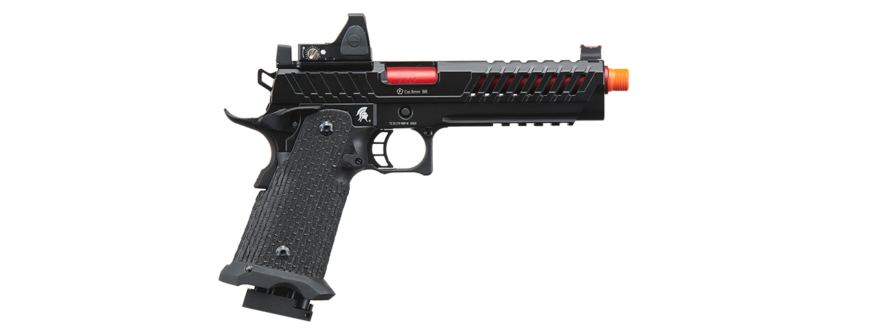 Lancer Tactical Knightshade Hi-Capa Gas Blowback Airsoft Pistol w/ Reflex Red Dot Sight - (Red)