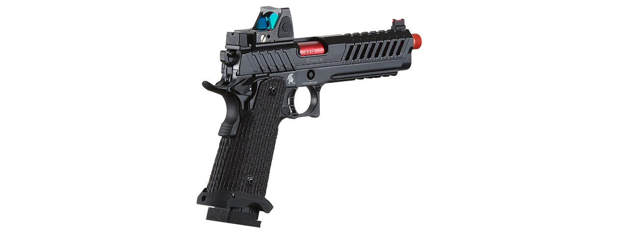 Lancer Tactical Knightshade Hi-Capa Gas Blowback Airsoft Pistol w/ Reflex Red Dot Sight - (Red)