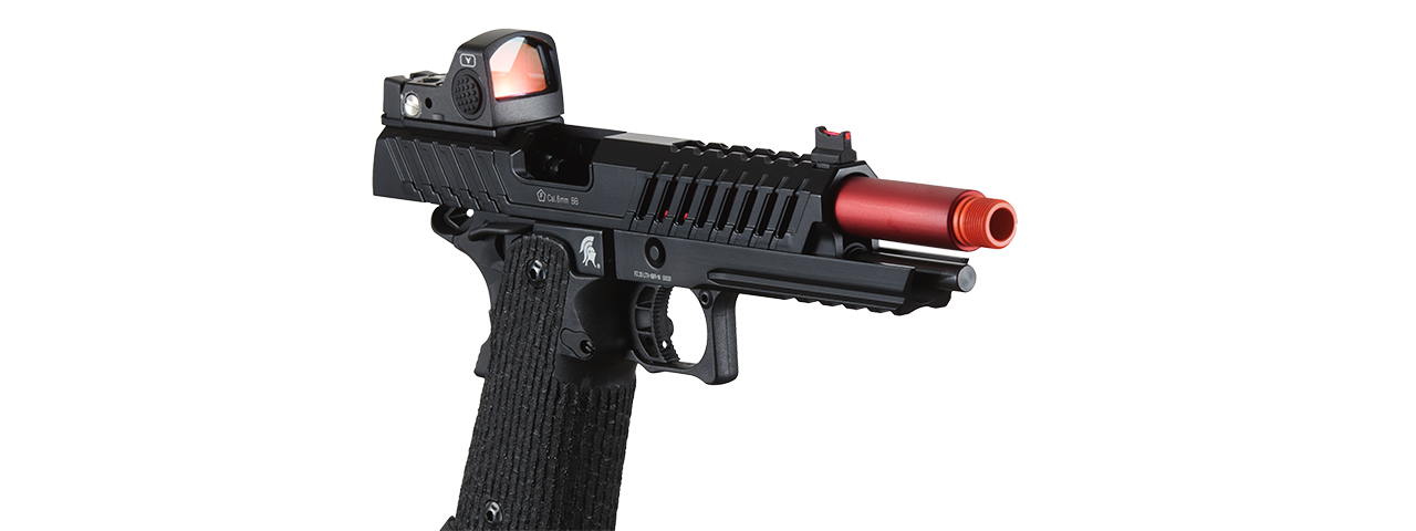 Lancer Tactical Knightshade Hi-Capa Gas Blowback Airsoft Pistol w/ Red Dot Sight - (Red)