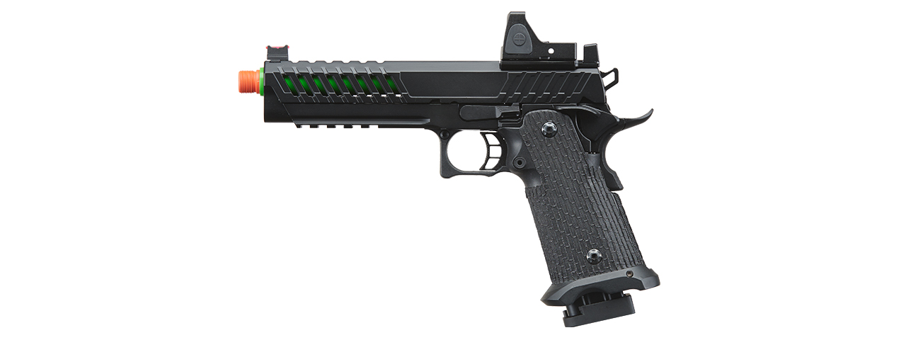 Lancer Tactical Knightshade Hi-Capa Gas Blowback Airsoft Pistol w/ Reflex Red Dot Sight - (Green)