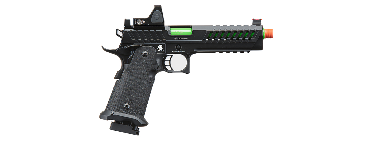 Lancer Tactical Knightshade Hi-Capa Gas Blowback Airsoft Pistol w/ Reflex Red Dot Sight - (Green)