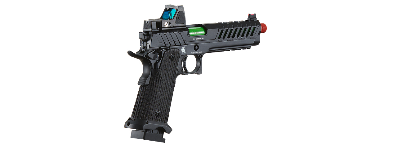 Lancer Tactical Knightshade Hi-Capa Gas Blowback Airsoft Pistol w/ Reflex Red Dot Sight - (Green)