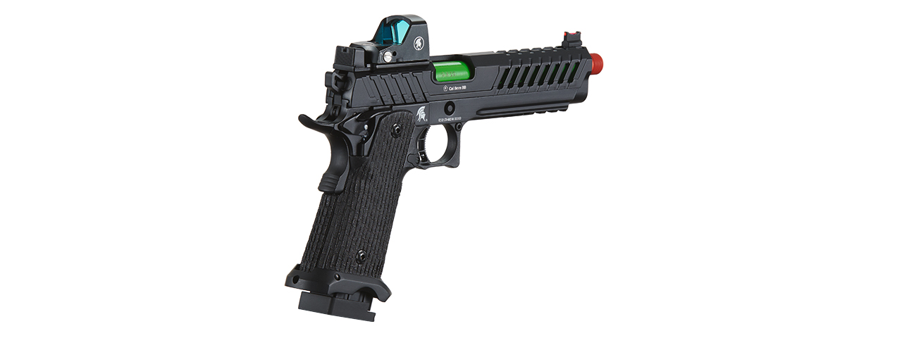 Lancer Tactical Knightshade Hi-Capa Gas Blowback Airsoft Pistol w/ Micro Red Dot Sight - (Green) - Click Image to Close