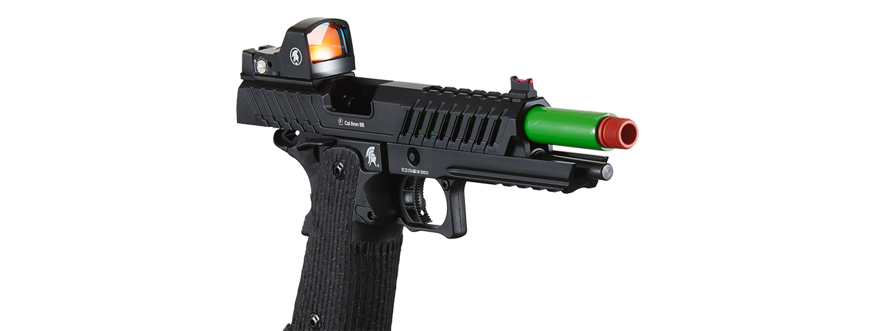 Lancer Tactical Knightshade Hi-Capa Gas Blowback Airsoft Pistol w/ Micro Red Dot Sight - (Green) - Click Image to Close