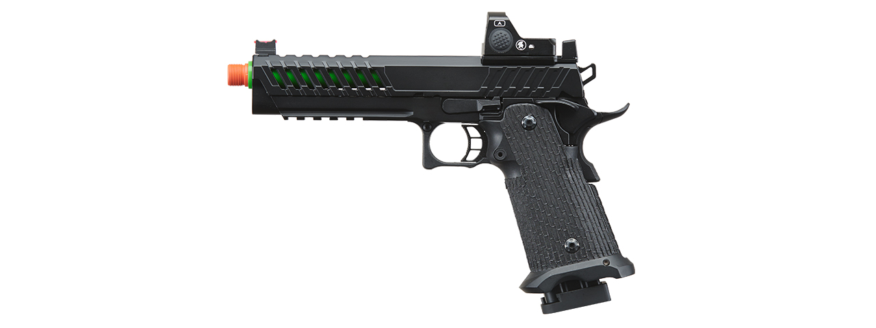 Lancer Tactical Knightshade Hi-Capa Gas Blowback Airsoft Pistol w/ Red Dot Sight - (Green)