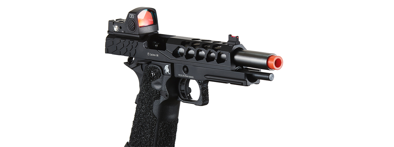 Lancer Tactical Stryk Hi-Capa 5.1 Gas Blowback Airsoft Pistol w/ Red Dot Sight - (Black) - Click Image to Close